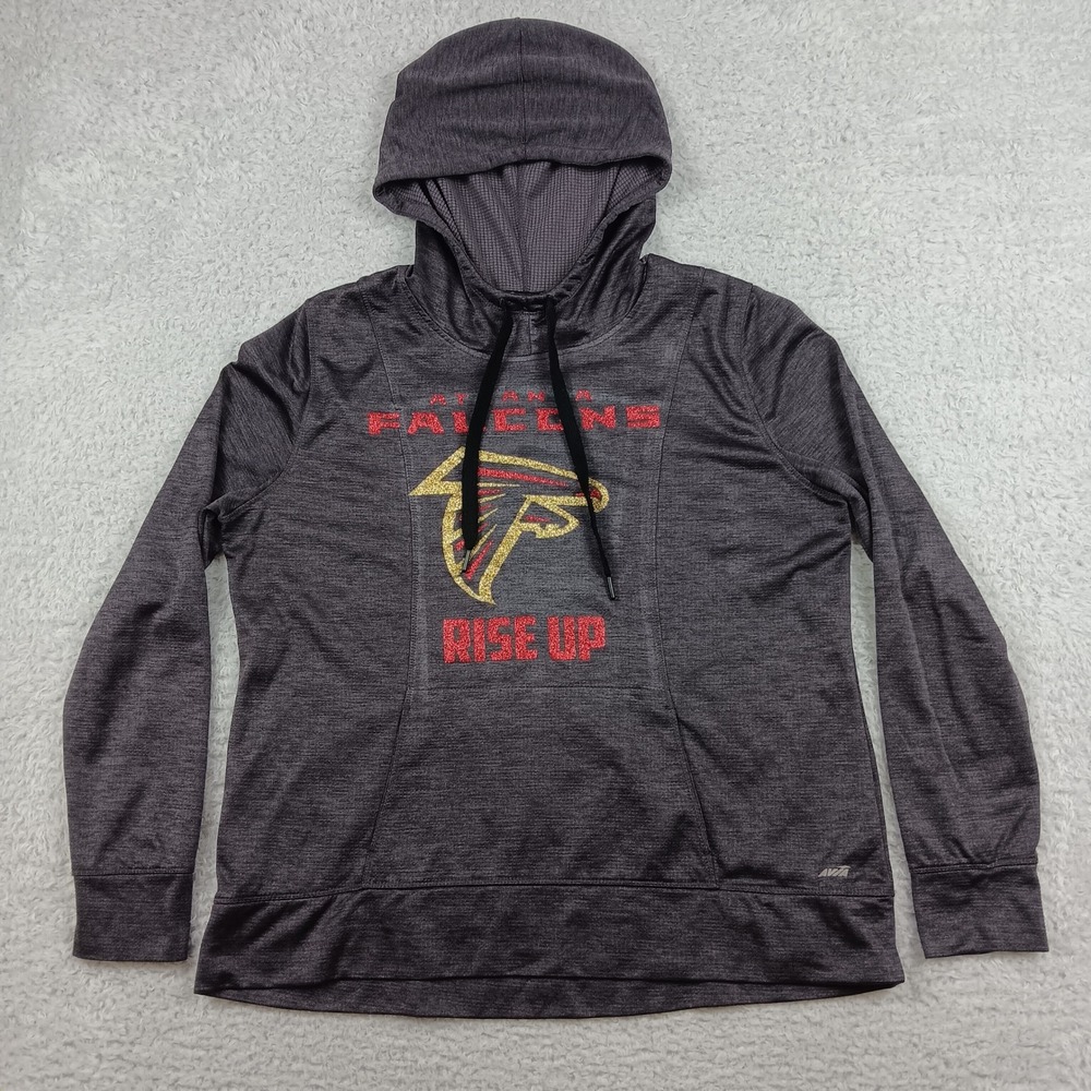 Avia Hoodie Atlanta Falcons Women XXL Charcoal Grey Glitter Rise Up RH8M058